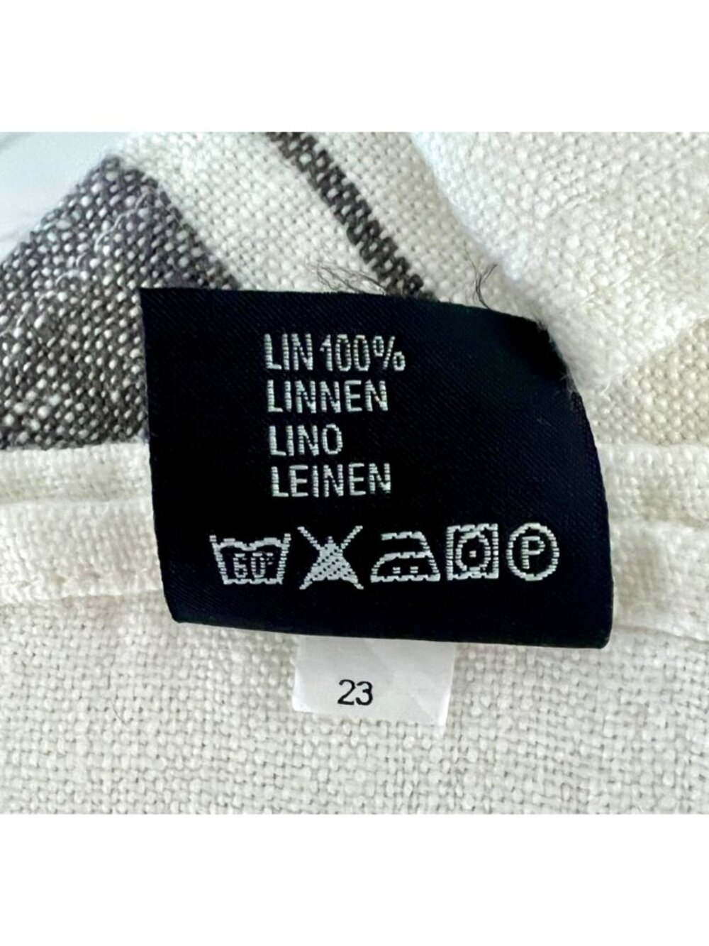 Set Of 5 French Black & White Striped 100% Linen Napkins Stonewash Farmhouse NWT - Picture 7 of 8